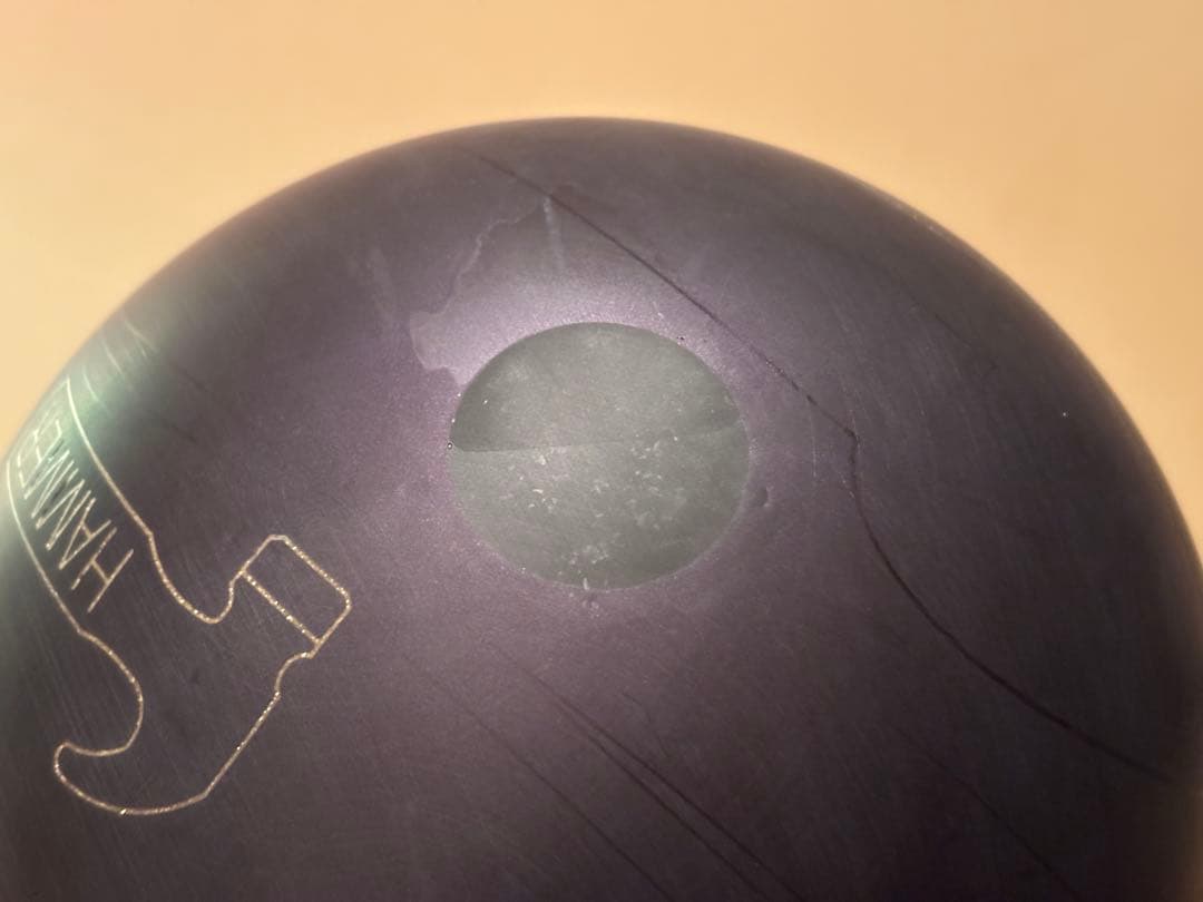 ハンマー　ブラックパールウレタン　78D 15P プラグ済み　ボウリングボール