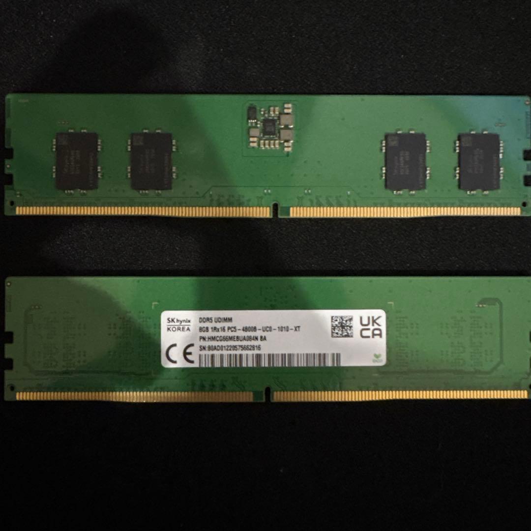 SK hynix DDR5 UDIMM デスクトップメモリ8gb×2