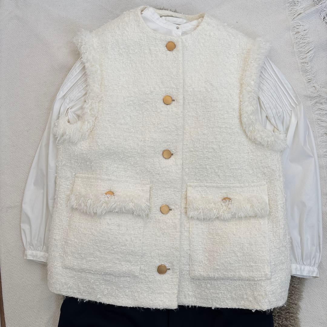 UNITED ARROWS ツイードベスト 美品 ブラウス2点セット 36サイズ