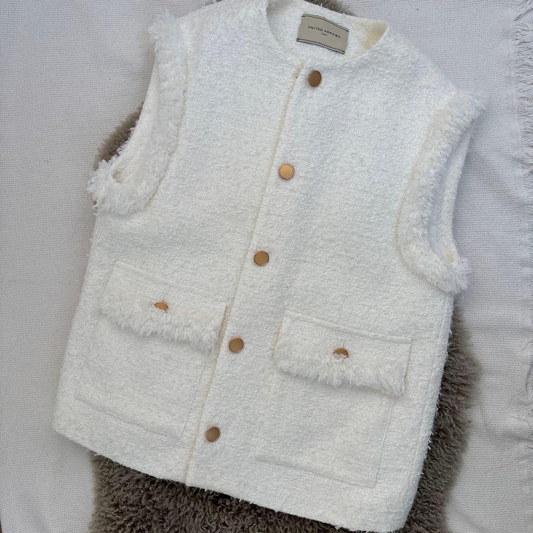 UNITED ARROWS ツイードベスト 美品 ブラウス2点セット 36サイズ