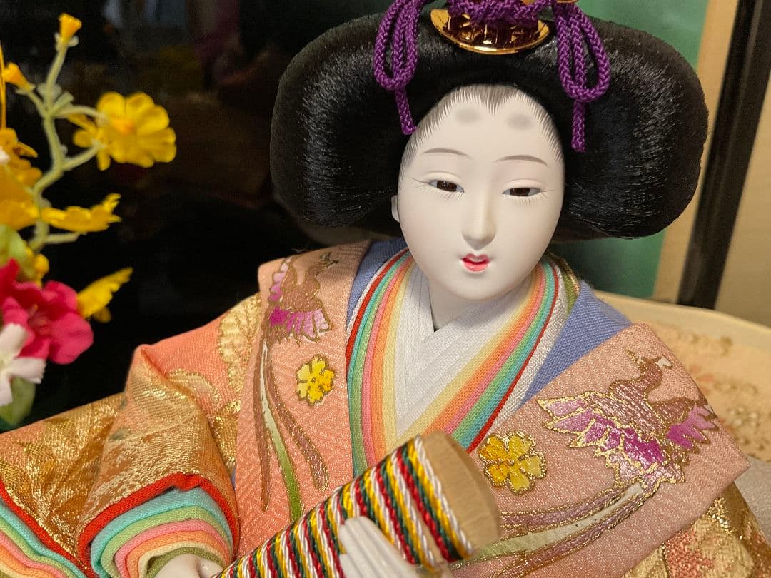 リアきなかも 雛人形 徳川作 三五二人親王 春の舞 ガぼんぼり付 伝統和装