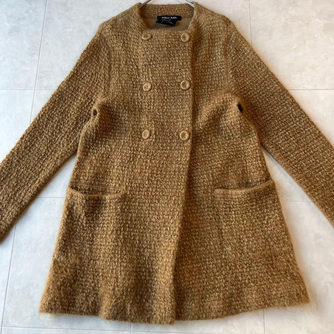 SYBILLA BLACK シビラ モヘヤニットロングコート キャメル M
