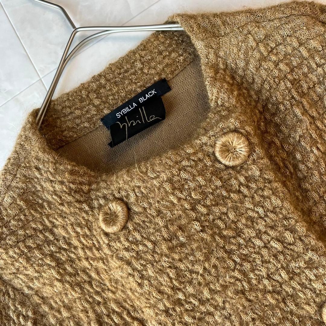 SYBILLA BLACK シビラ モヘヤニットロングコート キャメル M