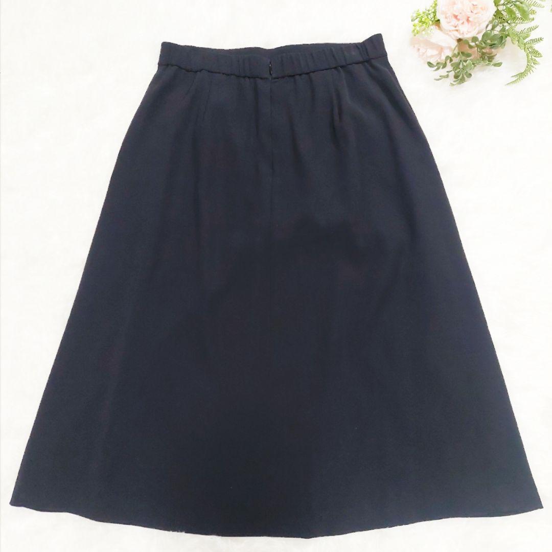 美品 自由区 大きいサイズ 44 洗える ストレッチ ノーカラー セットアップ