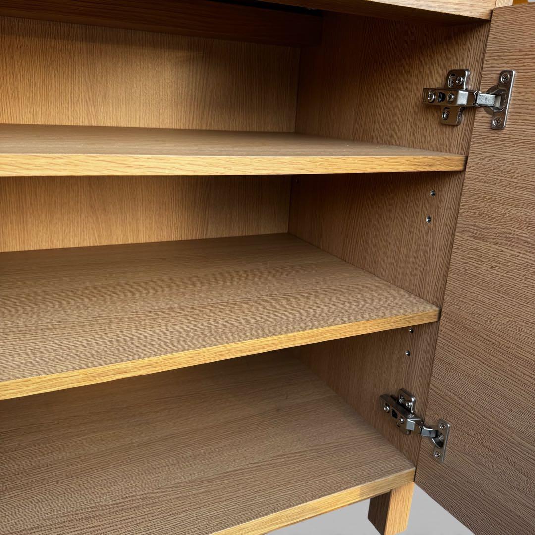 無印良品 木製キャビネット 木扉 オーク材 幅80cm 脚付