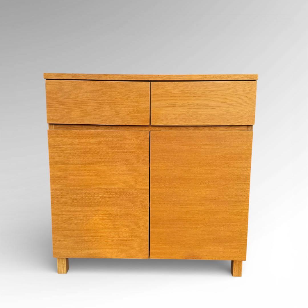 無印良品 木製キャビネット 木扉 オーク材 幅80cm 脚付