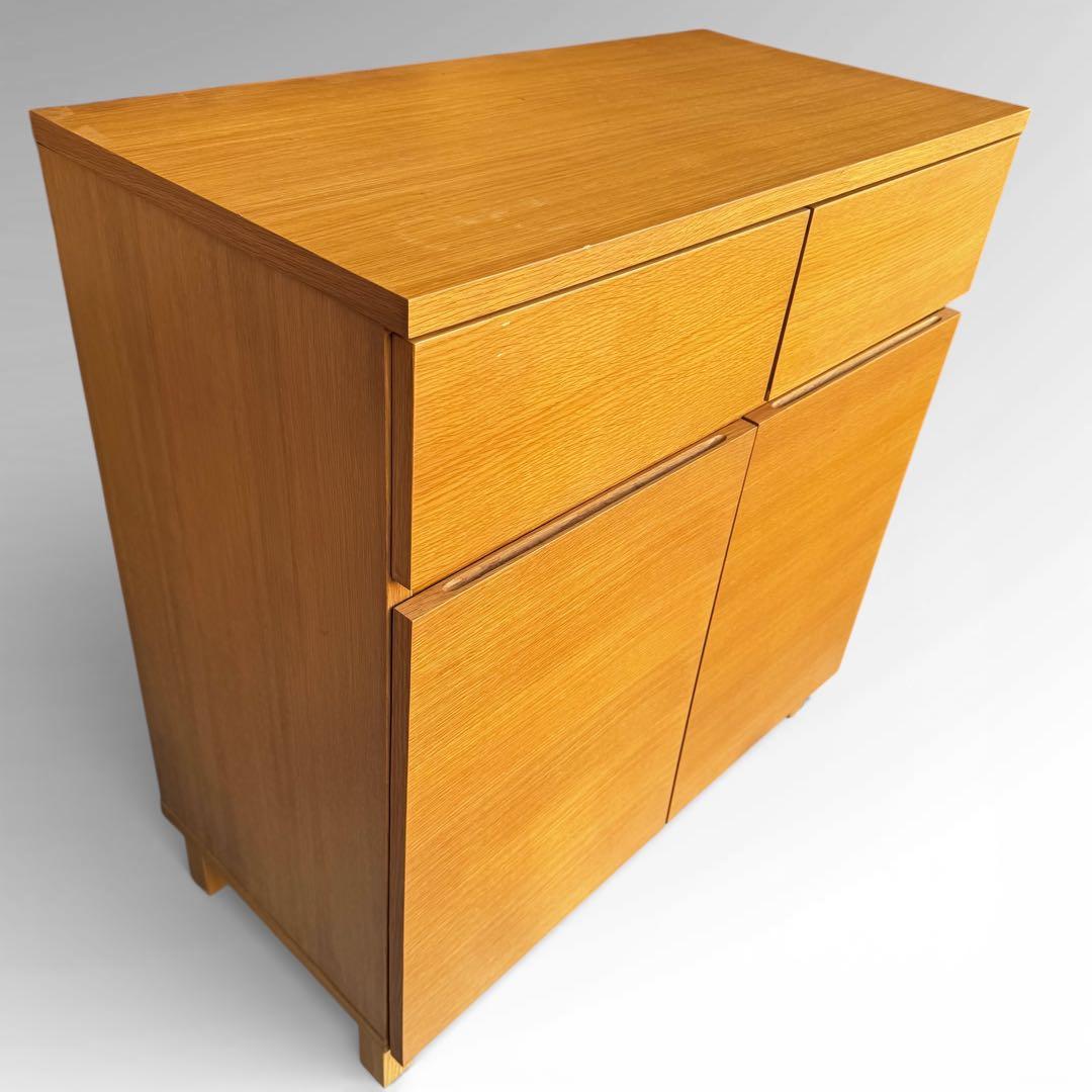 無印良品 木製キャビネット 木扉 オーク材 幅80cm 脚付