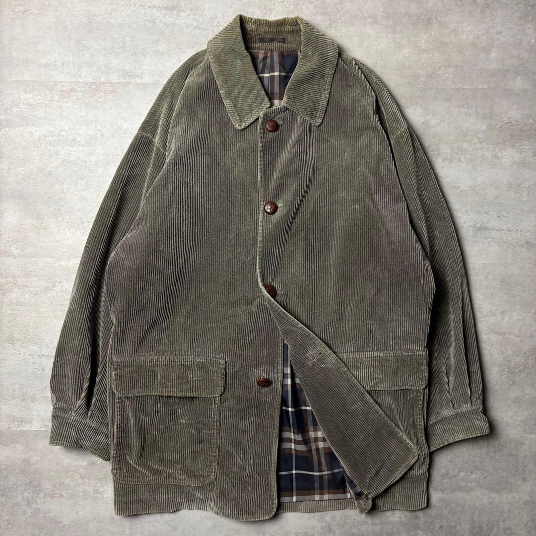 80s Burberry's バーバリー コーデュロイ 太畝 ハーフコート