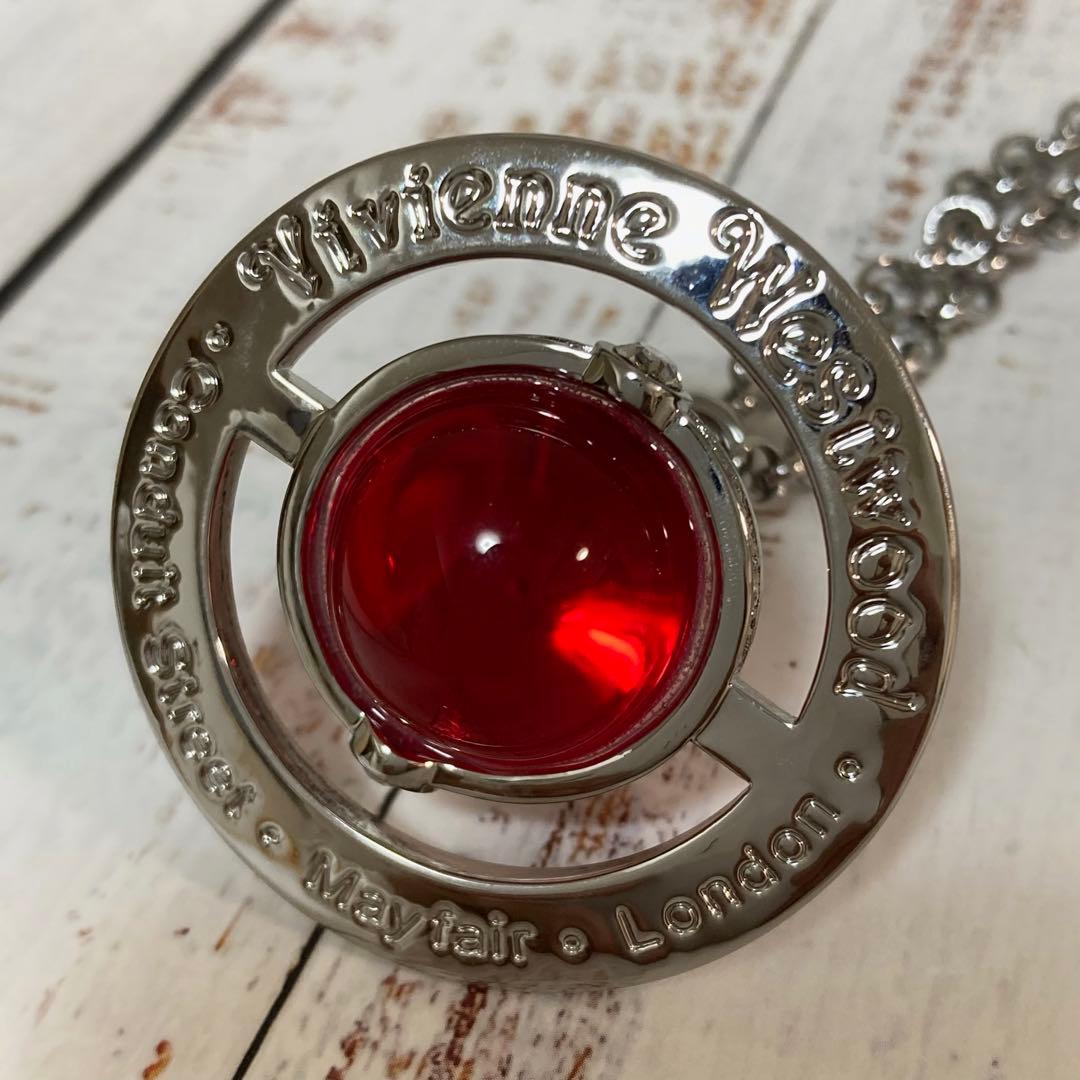 Vivienne Westwood｜スモールオーブネックレス　シルバー×レッド