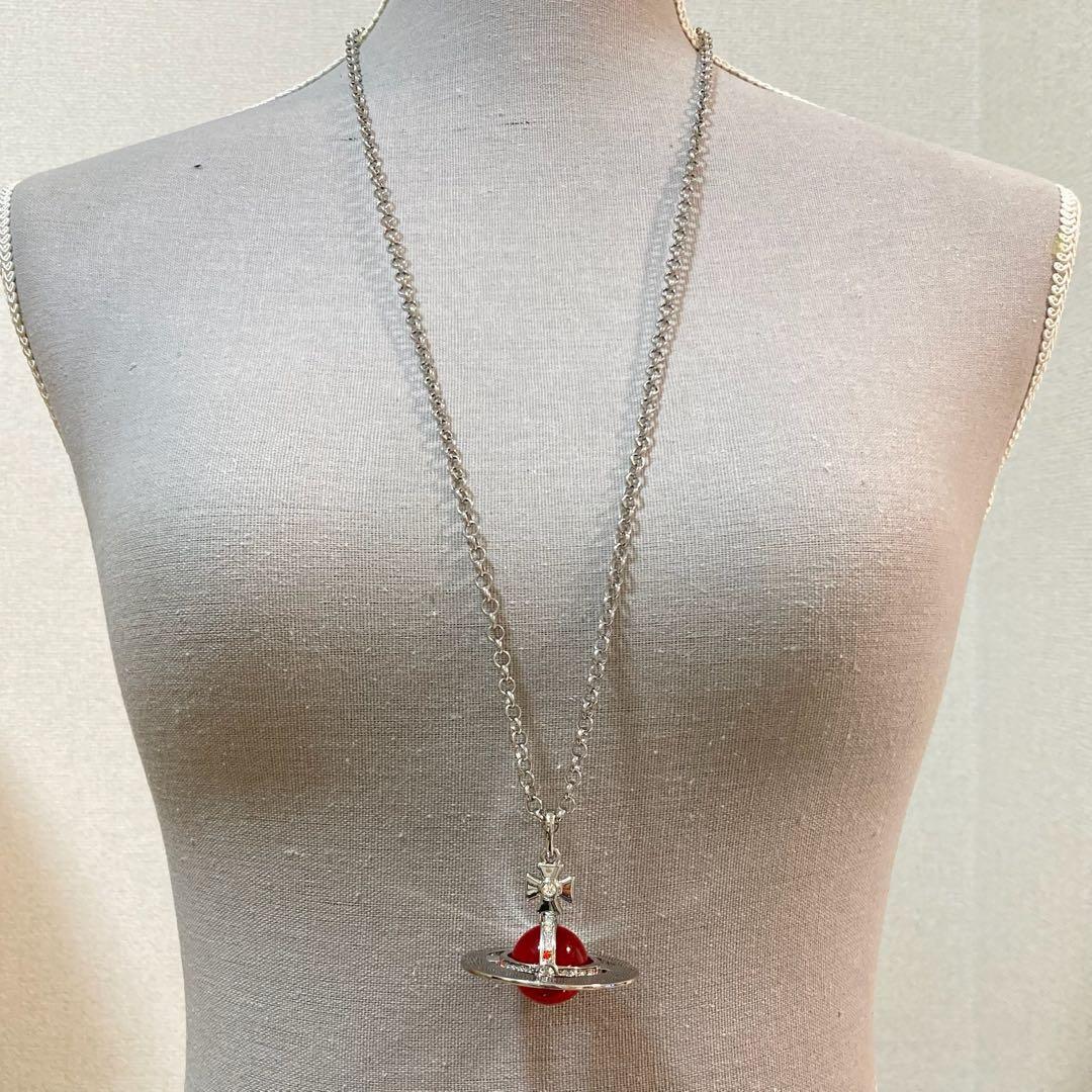 Vivienne Westwood｜スモールオーブネックレス　シルバー×レッド