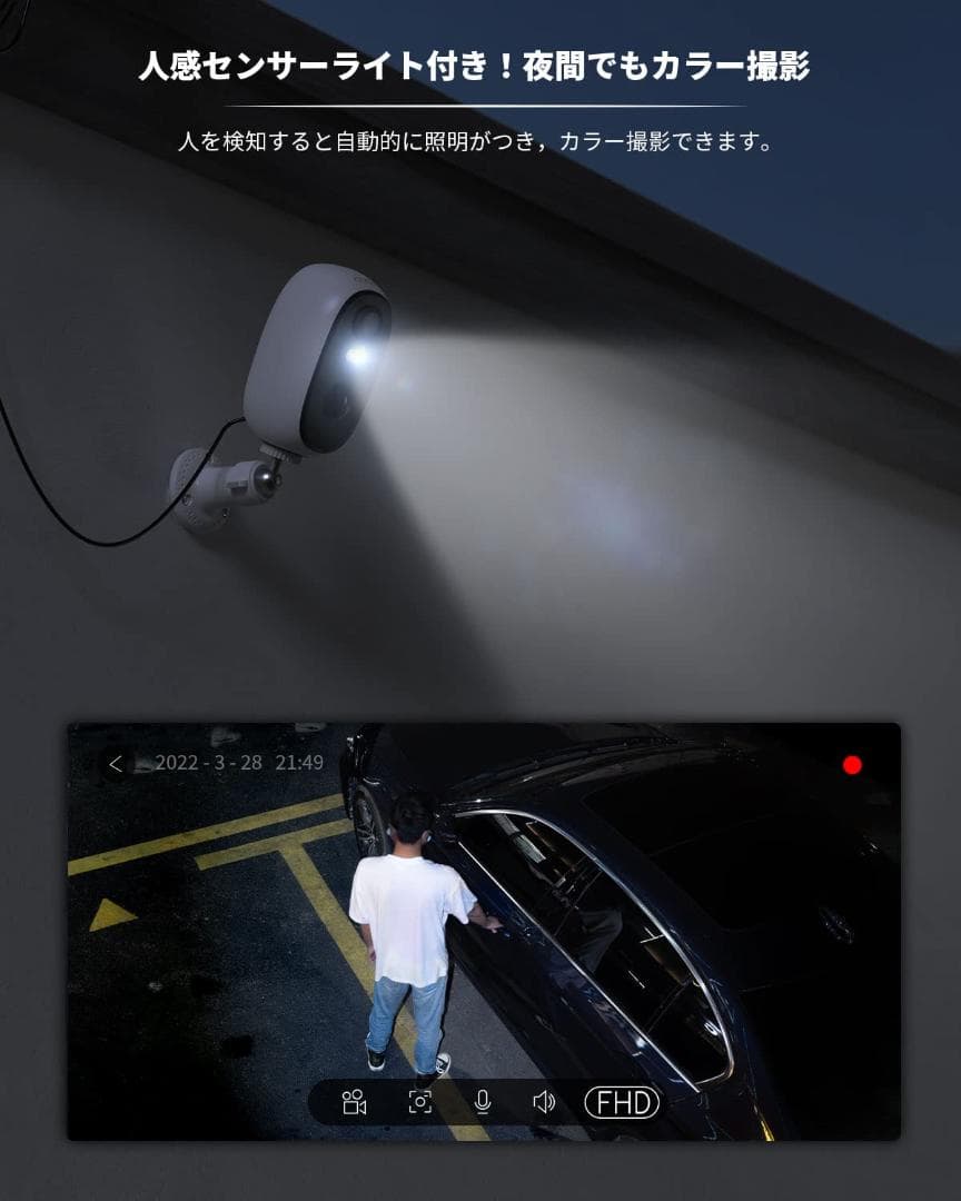 300万画素 太陽光充電防犯カメラ