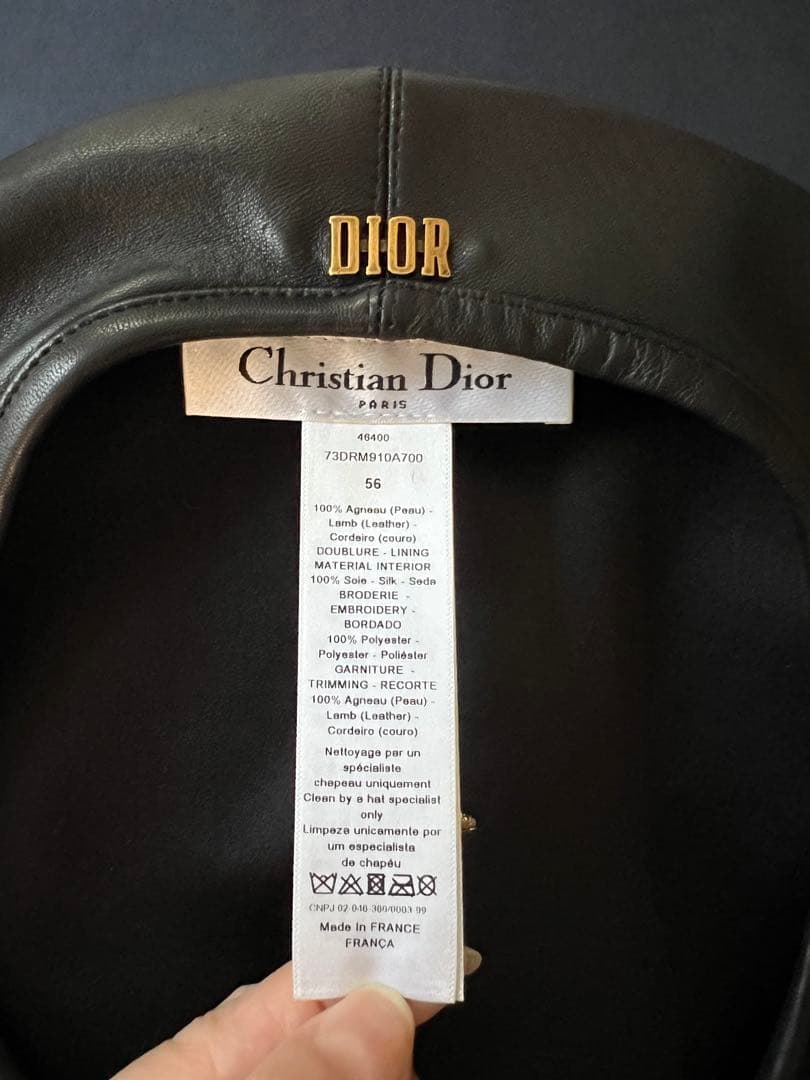 美品　クリスチャン　ディオール　レザー　ベレー帽