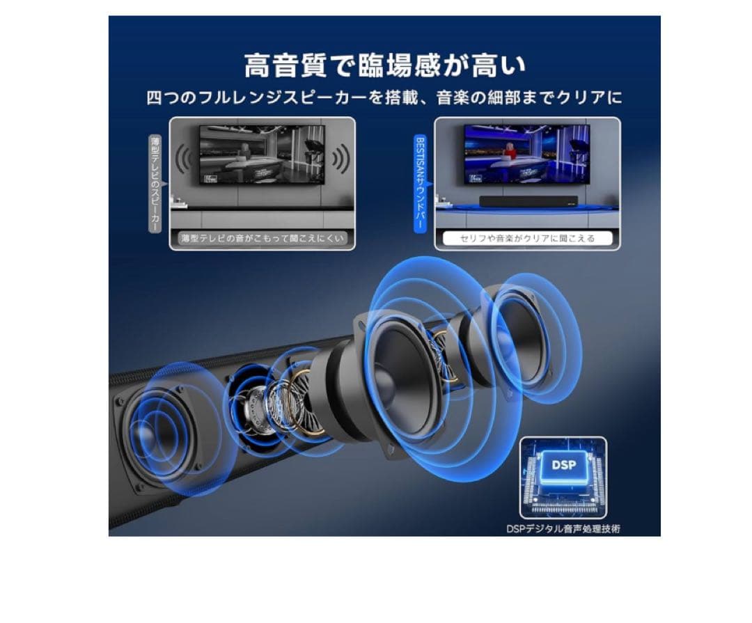 【新品】サウンドバー テレビ用スピーカーPC用 シアターバーフルレンジスピーカー