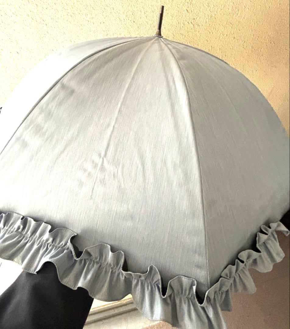 サンバリア100 フリル　ブルー　長傘
