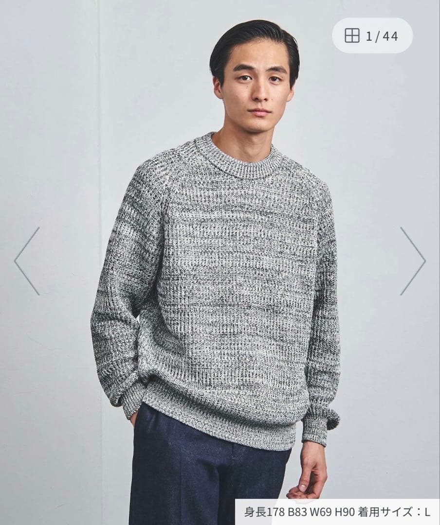 未開封　バトナー別注　YAMAGATA ペーパー アゼ クルーネックニット　M