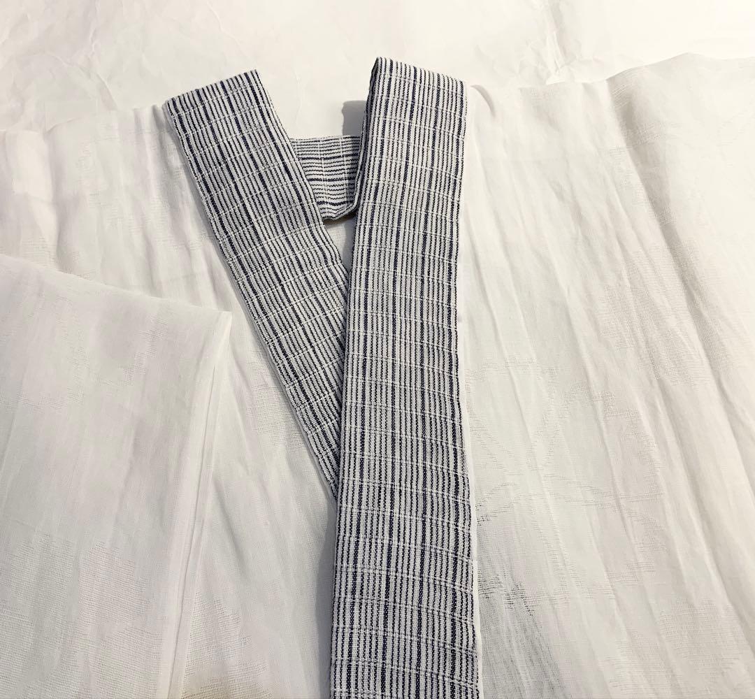 小千谷本麻紋紗　長襦袢　残布あり　裄63.5