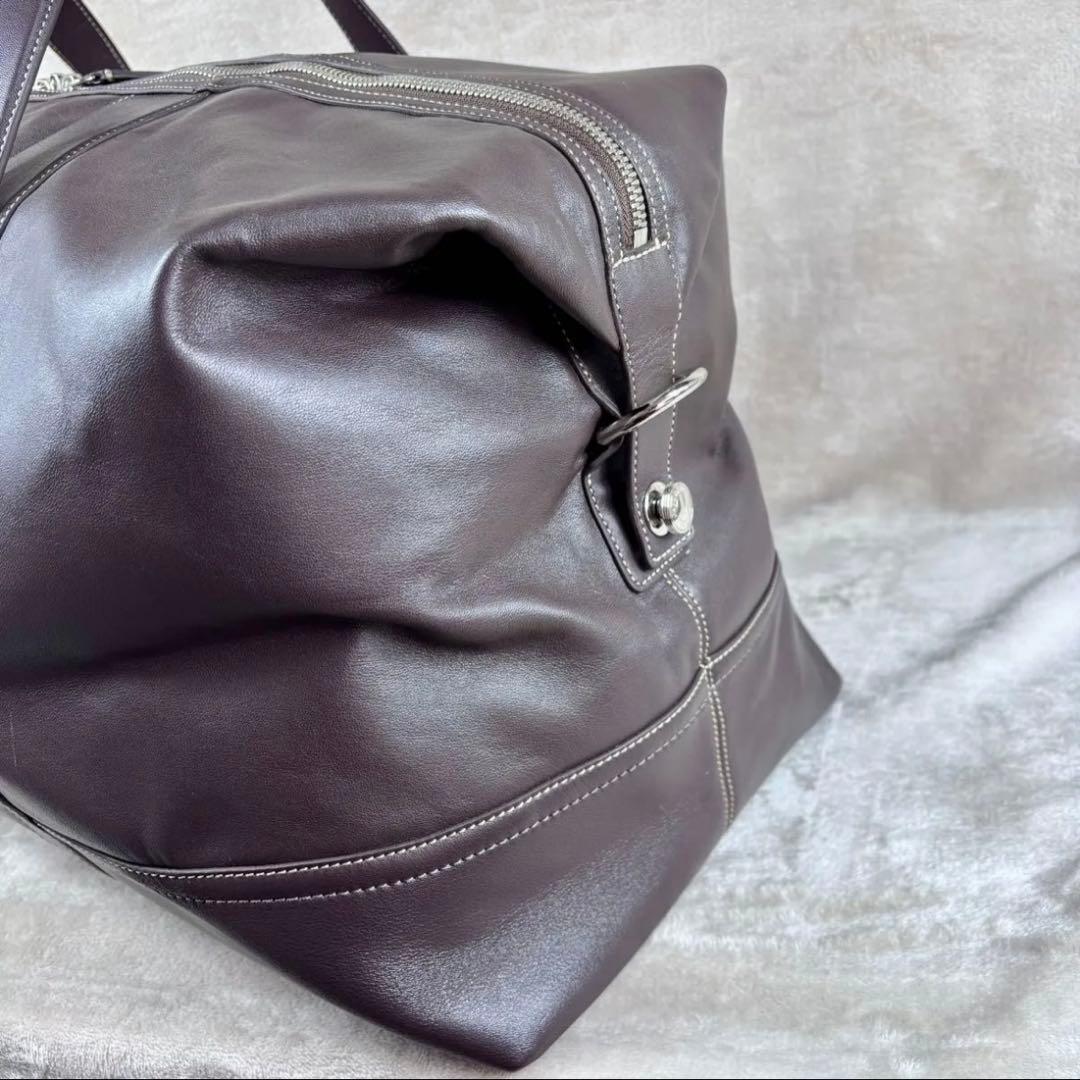 極美品　希少　廃盤モデル　COACH ボストンバッグ　本革レザー　ダークブラウン