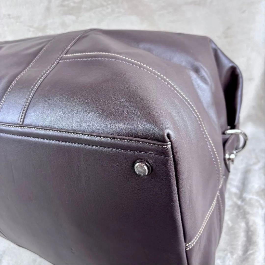 極美品　希少　廃盤モデル　COACH ボストンバッグ　本革レザー　ダークブラウン