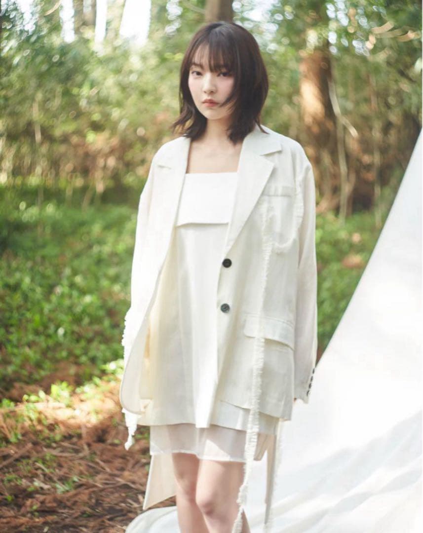 ジャケット・アウター Andequal tulle pattern sheer jacket