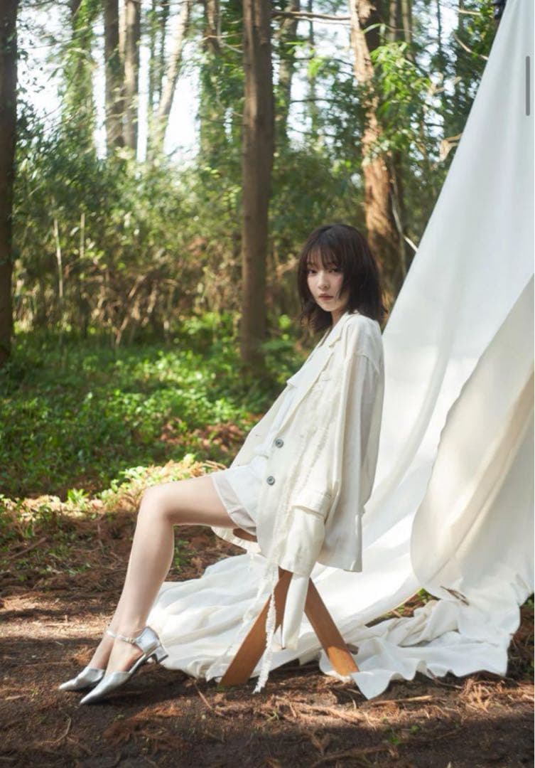 ジャケット・アウター Andequal tulle pattern sheer jacket