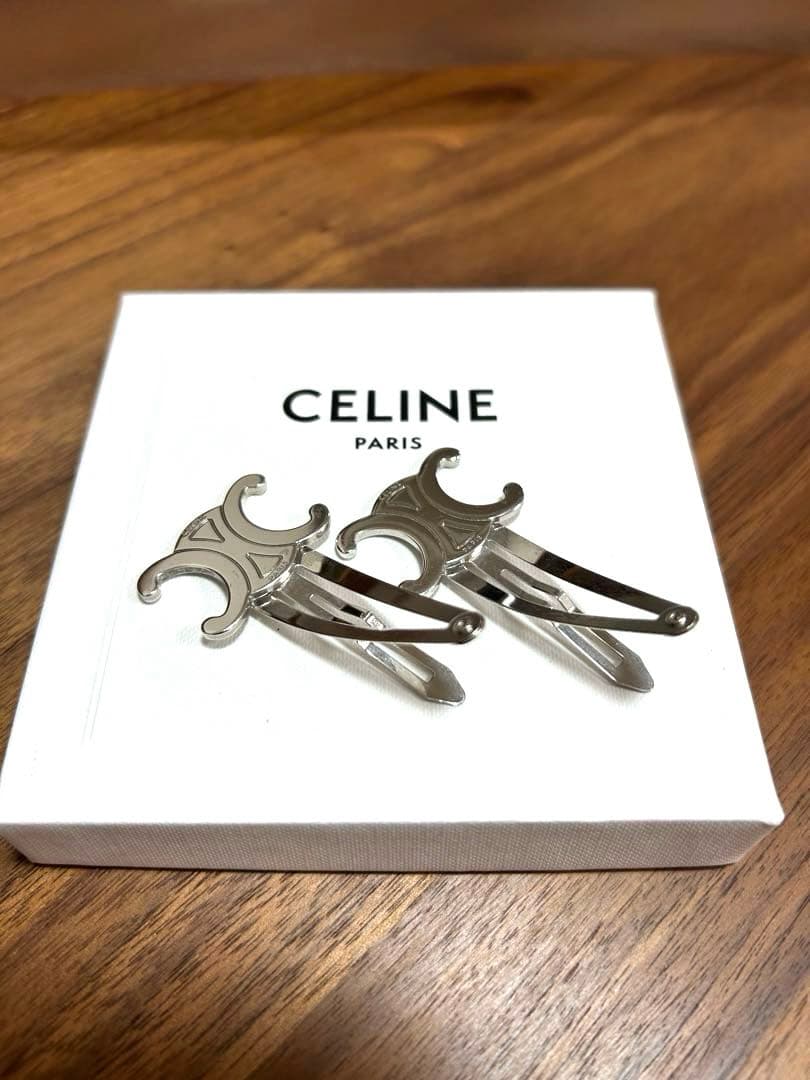 CELINE セリーヌ トリオンフ スナップ クリップ シルバー2個セット