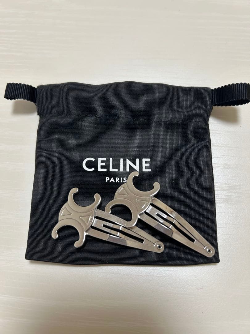 CELINE セリーヌ トリオンフ スナップ クリップ シルバー2個セット