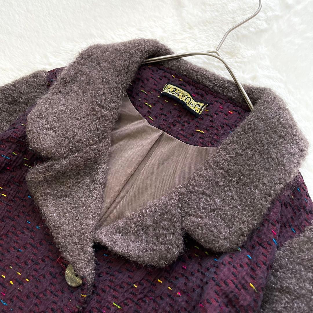 M. &KYOKO モヘアシルク使い 素敵なカーディガンジャケット