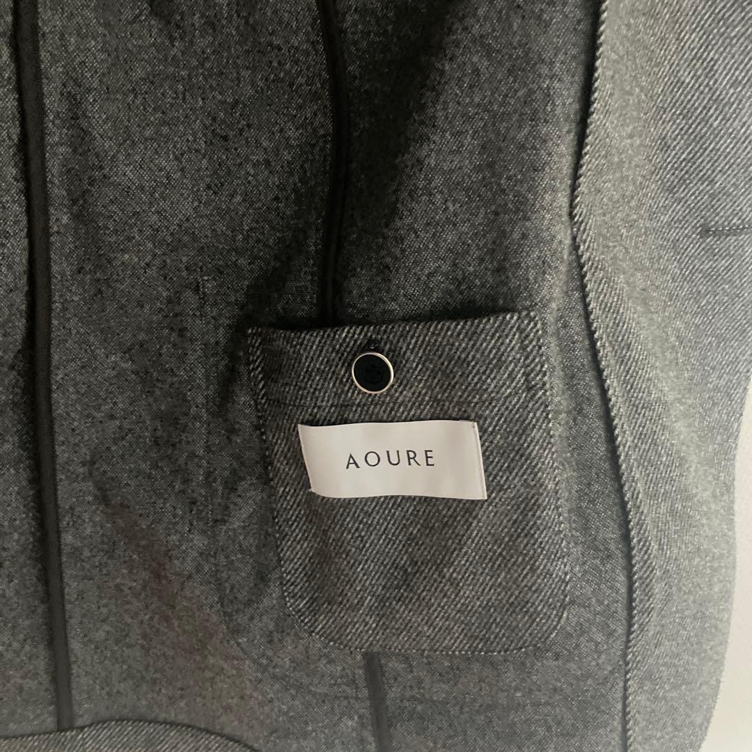 試着のみ アウール AOURE フランネル 秋冬 ジャケット ライトグレー L