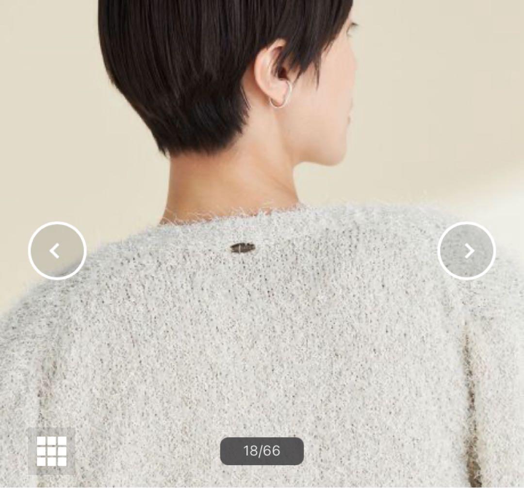 新品同様NOLLEY'Sノーリーズ2024SSラメVネックフリンジカーディガン