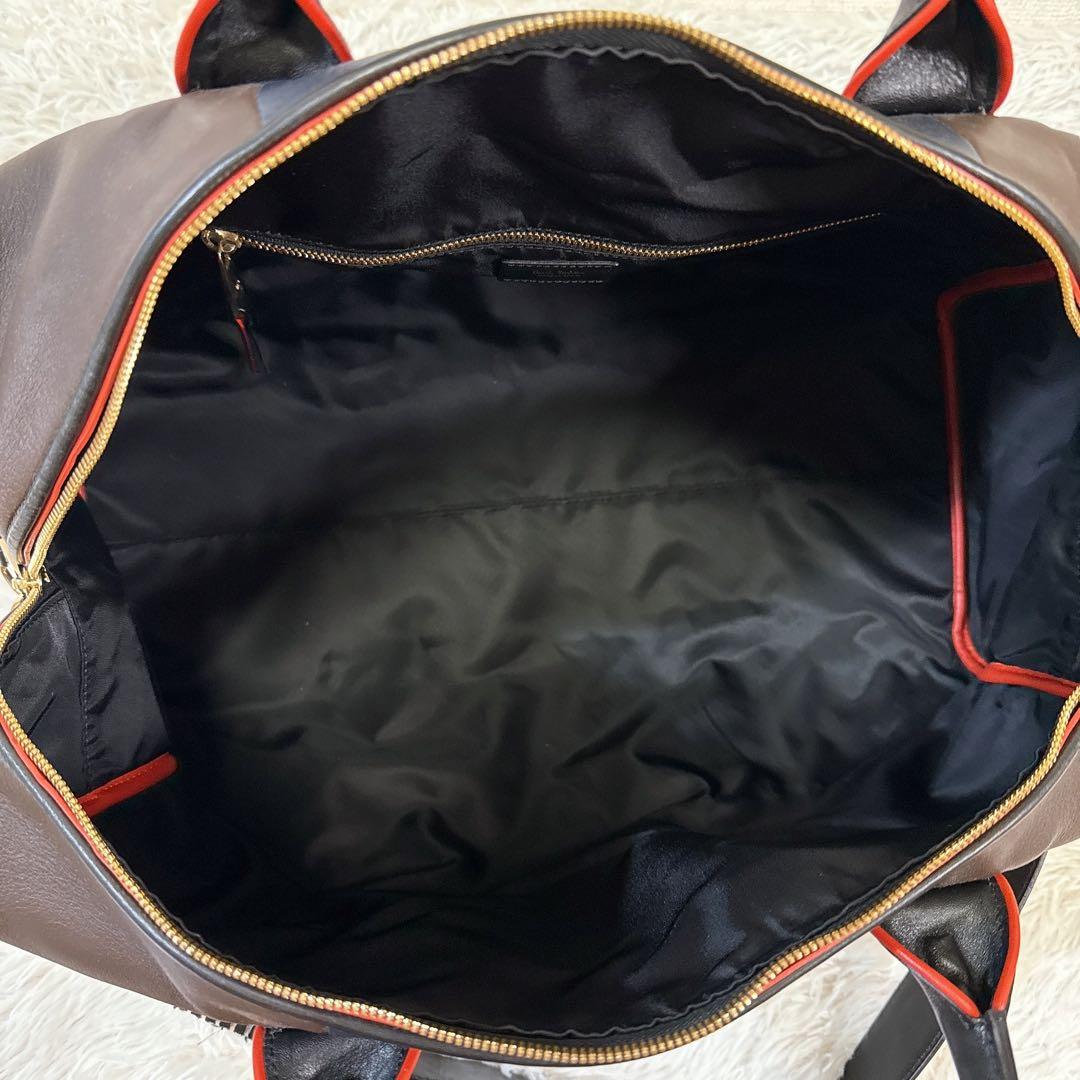 【美品】 Paul Smith ボストンバッグ オールレザー 2way ブラウン