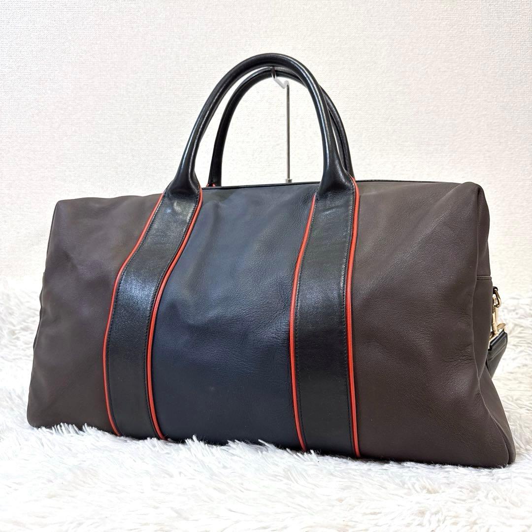 【美品】 Paul Smith ボストンバッグ オールレザー 2way ブラウン