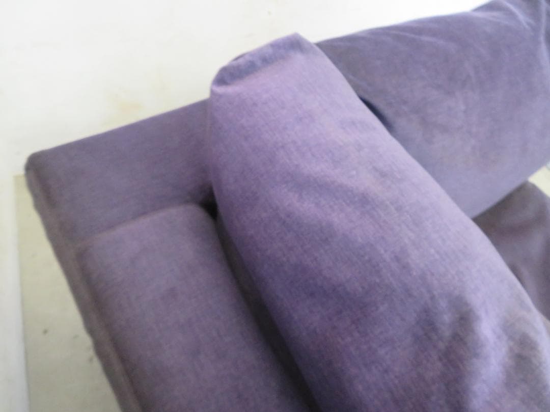 美品■カッシーナ■BOX2人掛けワイドソファ■名作■フェザー■ナス紺■69.6万