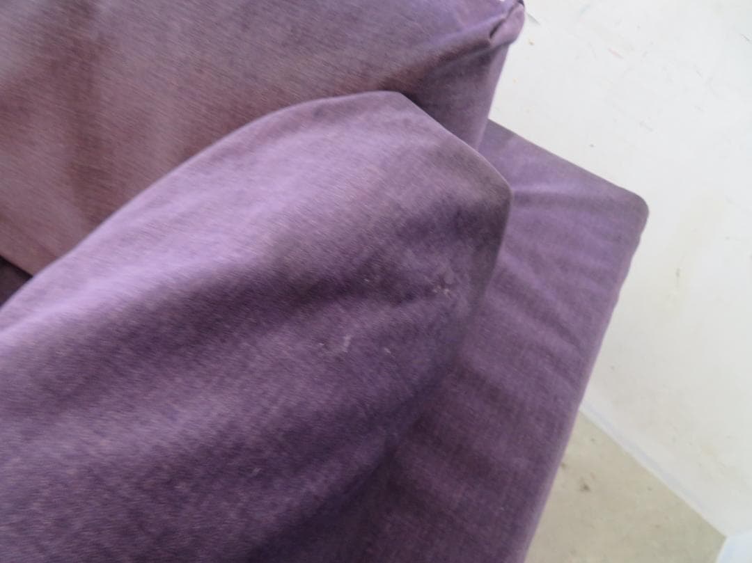 美品■カッシーナ■BOX2人掛けワイドソファ■名作■フェザー■ナス紺■69.6万