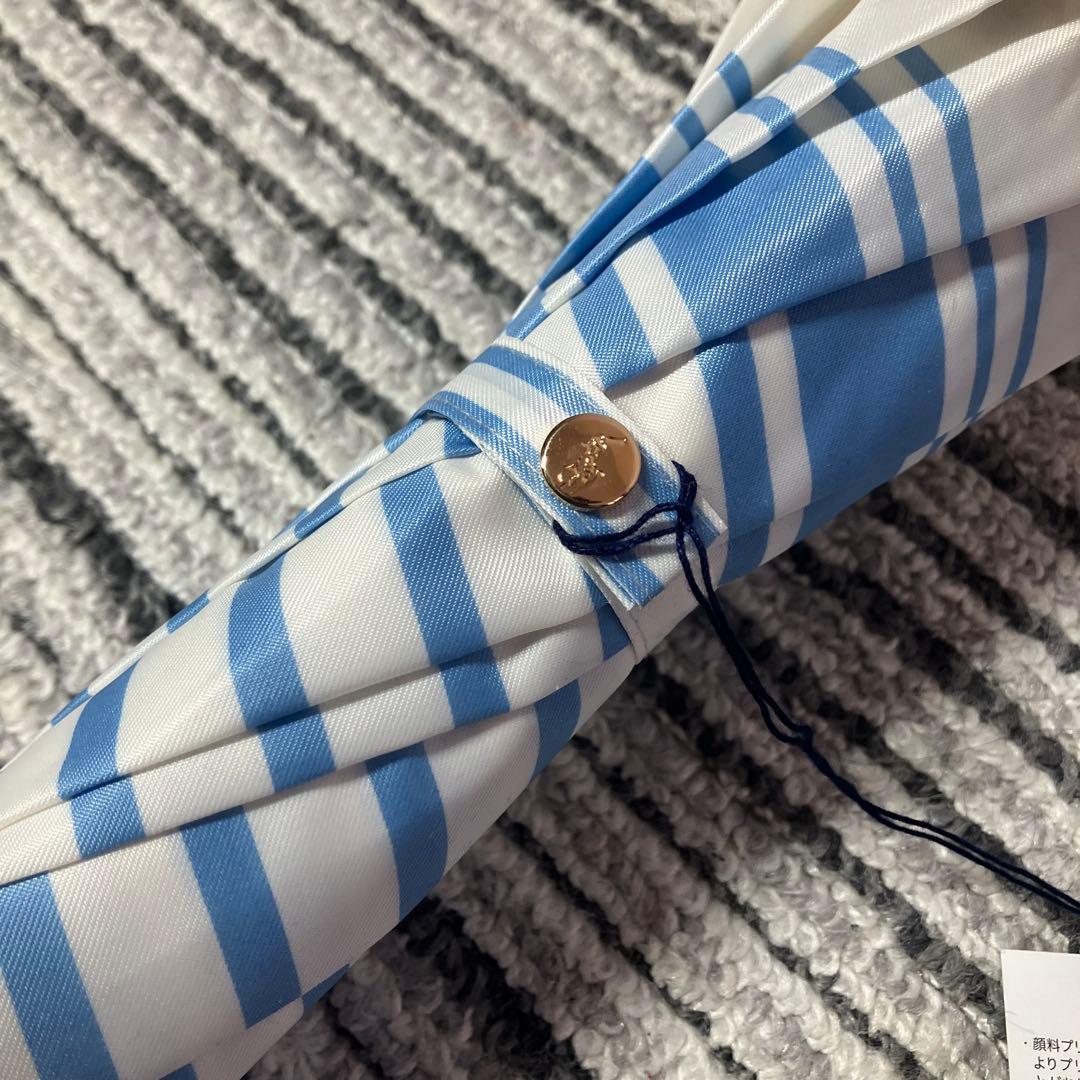 【未使用品】ポロラルフローレン ボーダー 長傘 ブルー 60cm