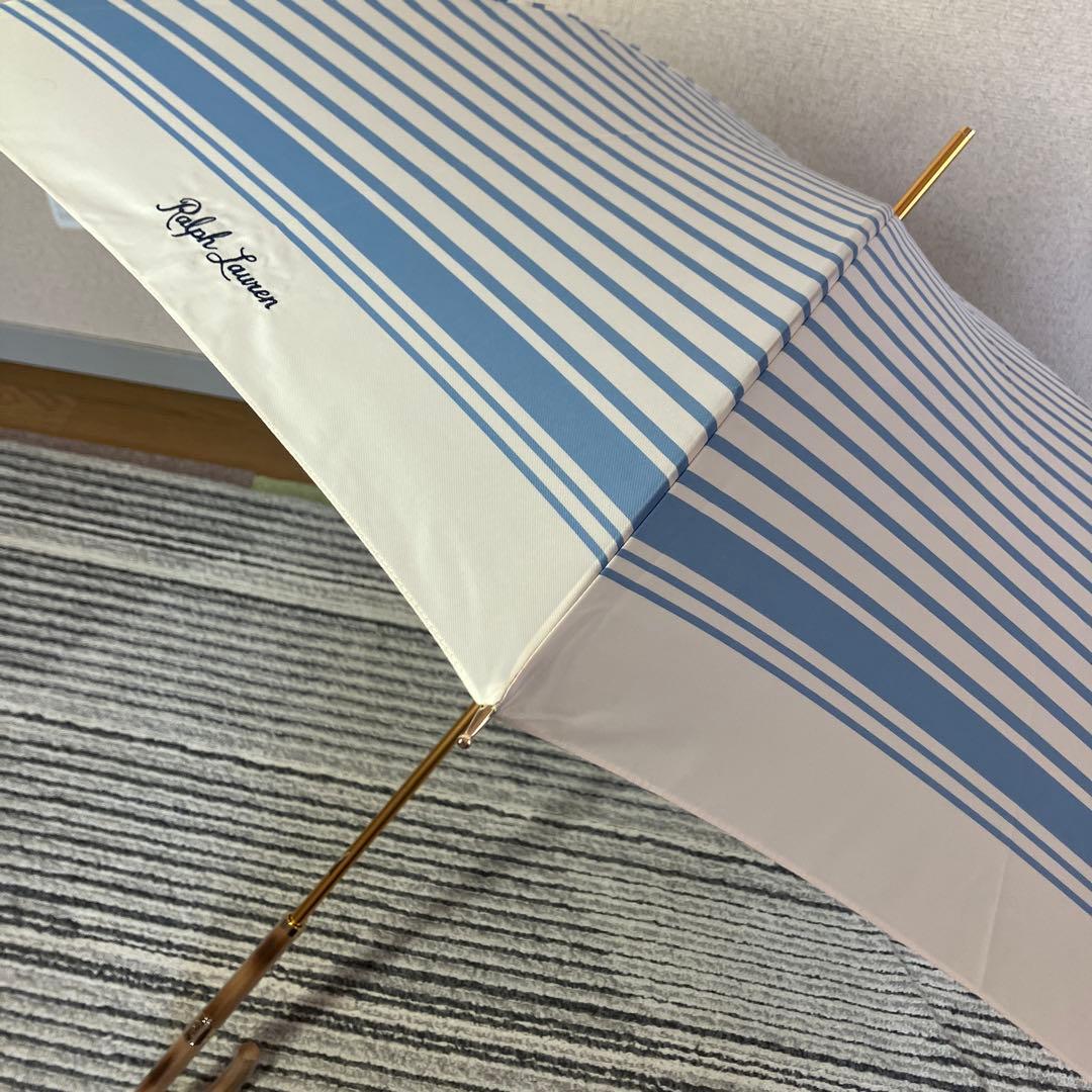 【未使用品】ポロラルフローレン ボーダー 長傘 ブルー 60cm