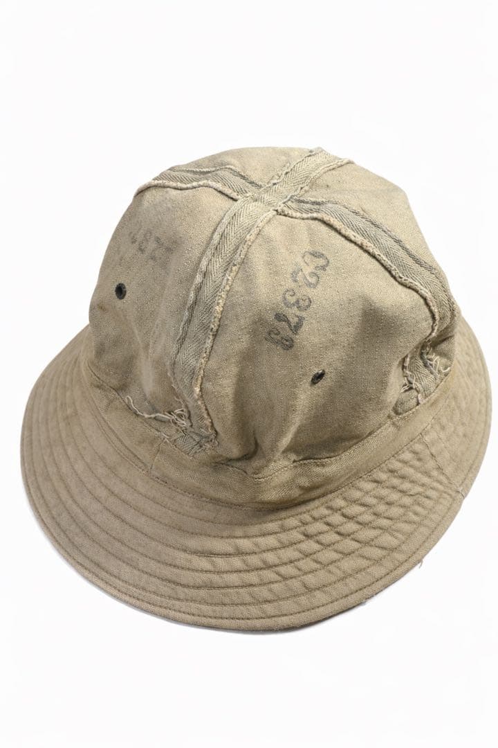 40s us.army ミリタリーハット　HBT ステンシル　襤褸