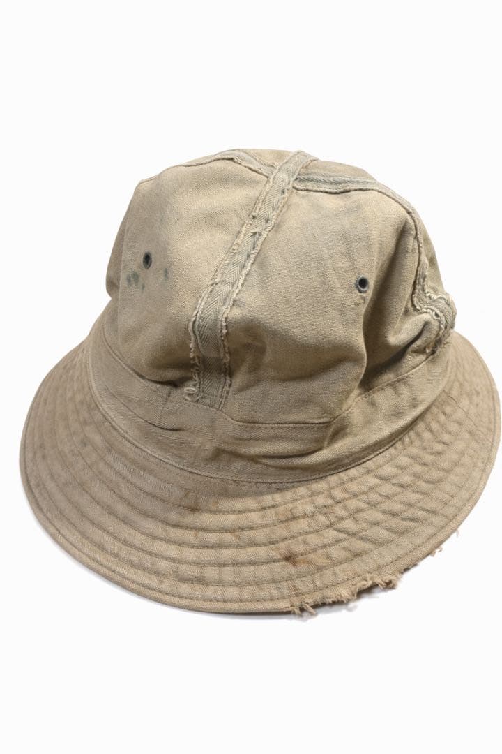 40s us.army ミリタリーハット　HBT ステンシル　襤褸