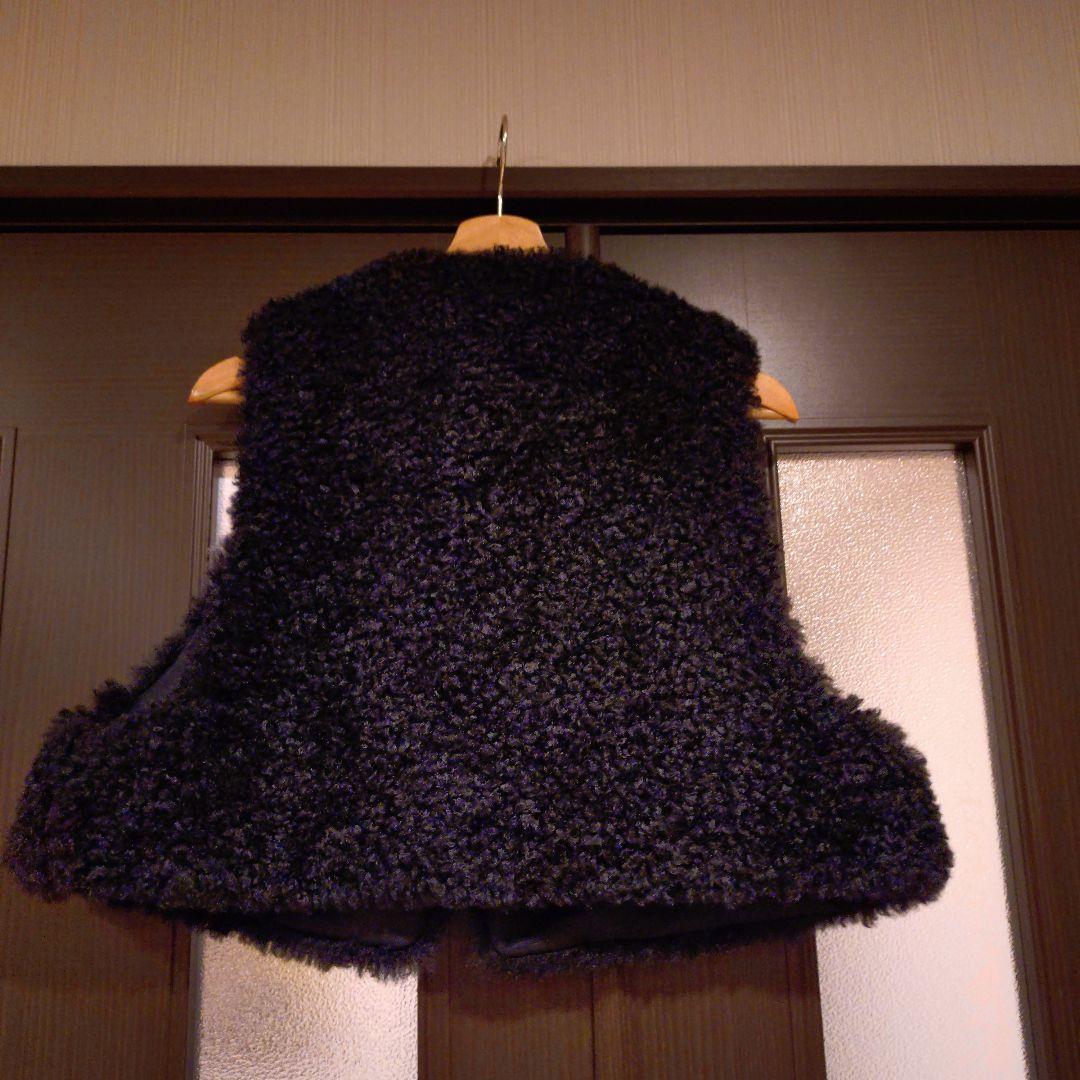 ブラックファーベスト ショート丈 ノーカラー