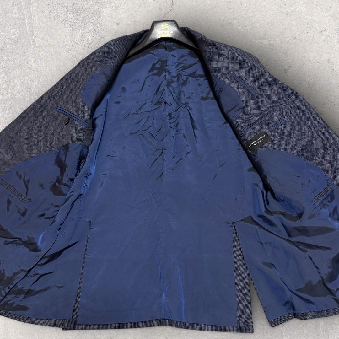 ユニバーサルランゲージ　セットアップ　３ピース　段返し　千鳥柄　XL相当