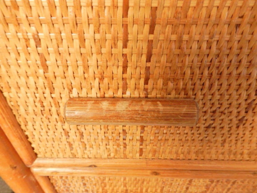 【昭和レトロ アンティーク】ヴィンテージ ラタン 籐 チェスト 6段
