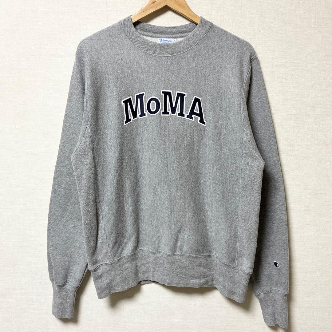 美品 Champion MoMAロゴ スウェット S グレー