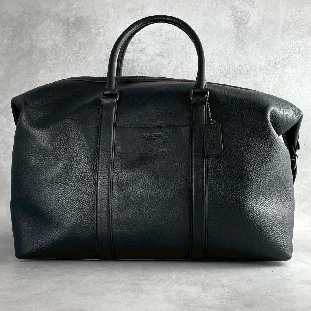 未使用 コーチ トレッカー 2way ボストンバッグ シボ革 大容量 旅行 黒