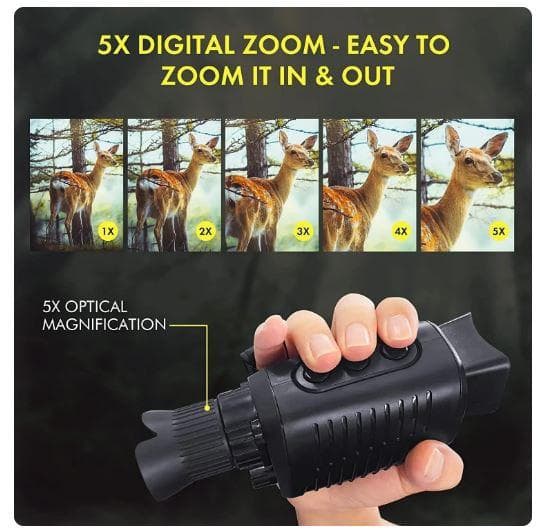 1080P HD 単眼暗視装置赤外線 5x デジタル 128gメモリカード付属