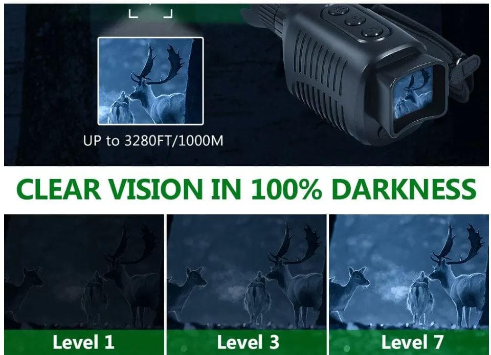 1080P HD 単眼暗視装置赤外線 5x デジタル 128gメモリカード付属