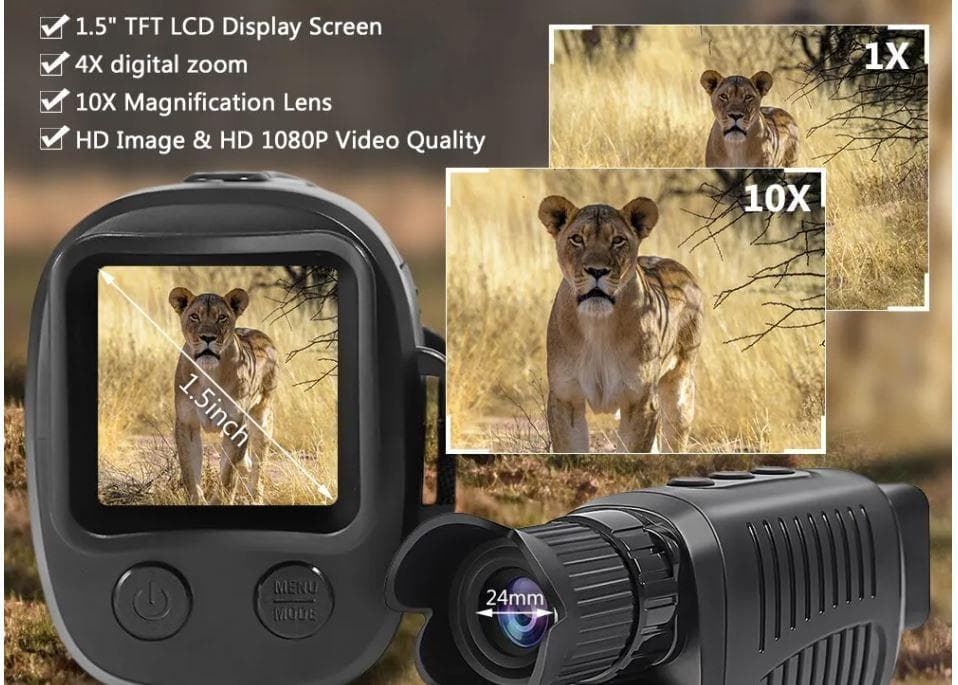 1080P HD 単眼暗視装置赤外線 5x デジタル 128gメモリカード付属