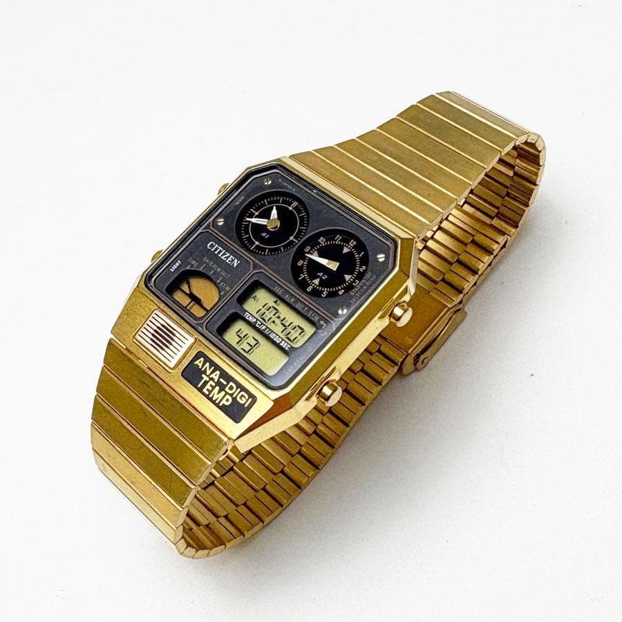 CITIZEN ANA-DIGI TEMP ゴールド ブラック 腕時計 シチズン