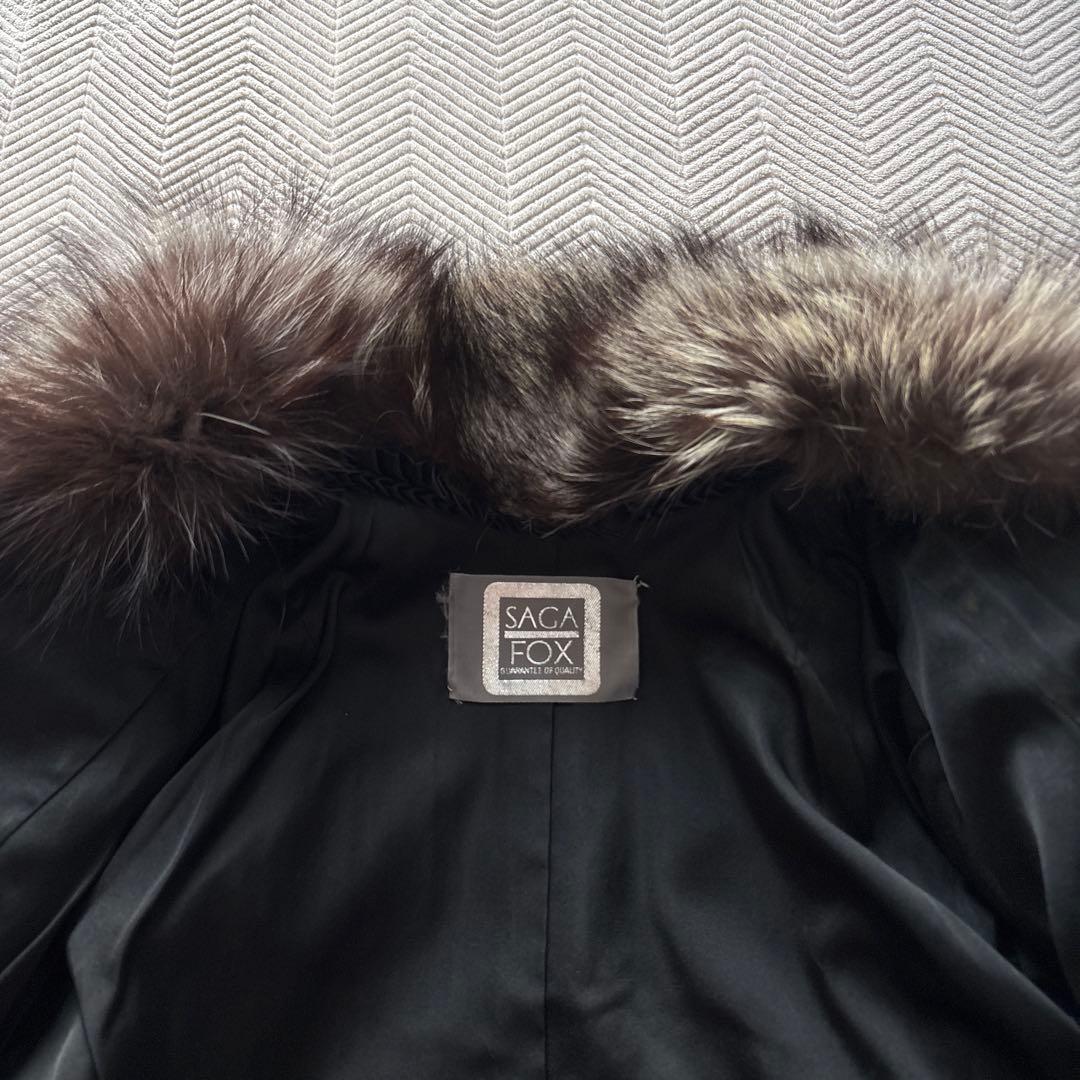 最高級　【シルバーフォックス】美品　サガフォックス　銀タグ　毛皮　ジャケットM