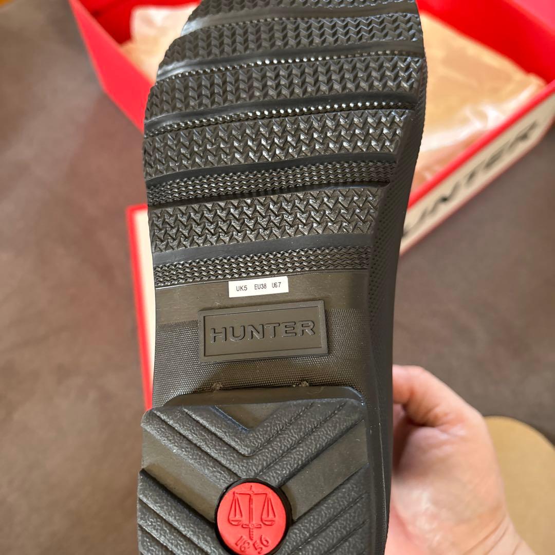 ゆ*ぺ様 ハンター トリ カラー ロゴ バックストラップ ブーツ