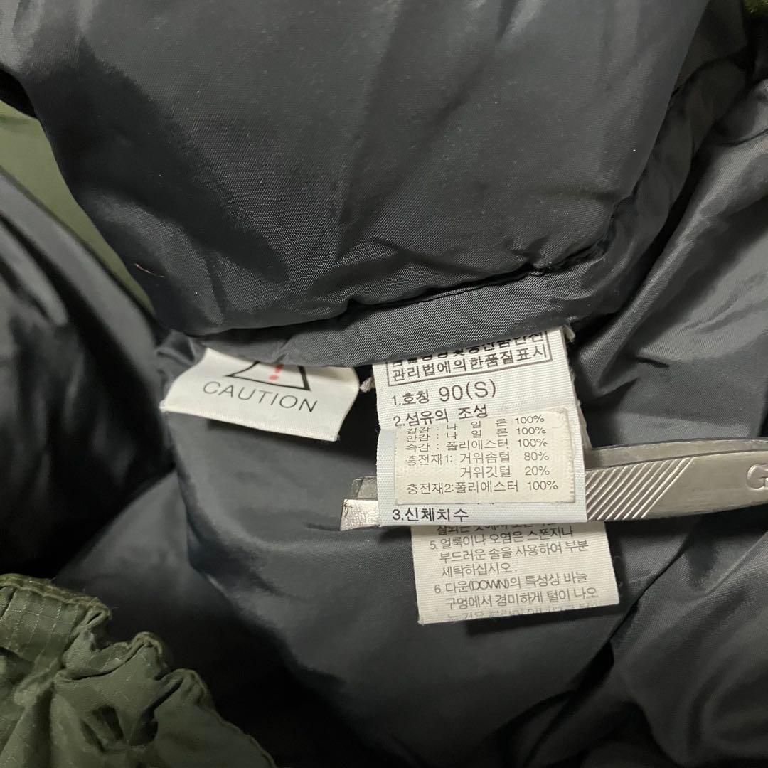 ノースフェイス　７００ＦＰ　ワンポイント刺繍　ダウンジャケット　グリーン　Ｓ