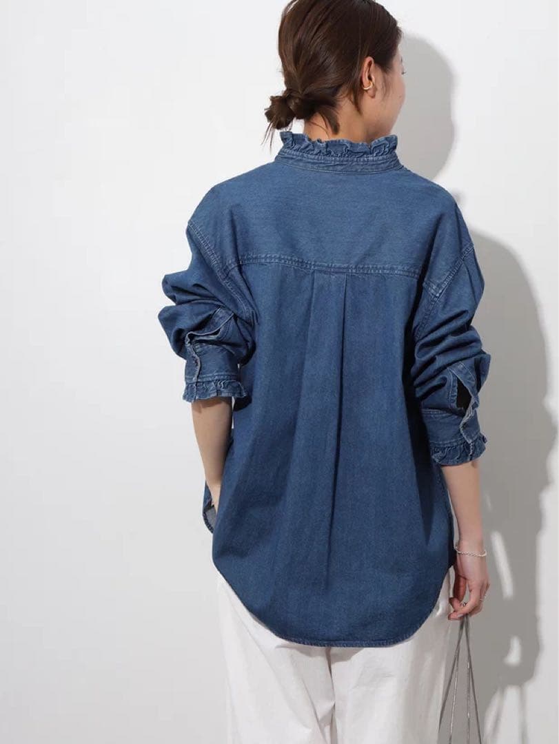 【未使用】ジャーナルスタンダードレリューム デニムフリルシャツ